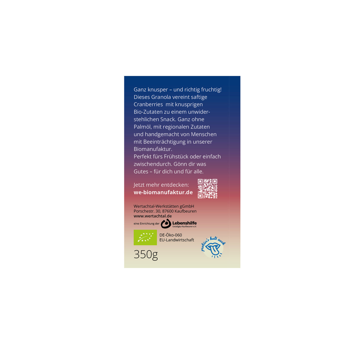Granola Cranberry Bio unverpackt in der Pfandbox